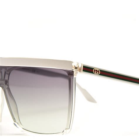 lente ricambio occhiali gucci gg 3554 s|GUCCI Rimless Shield 3554/S Sunglasses White .